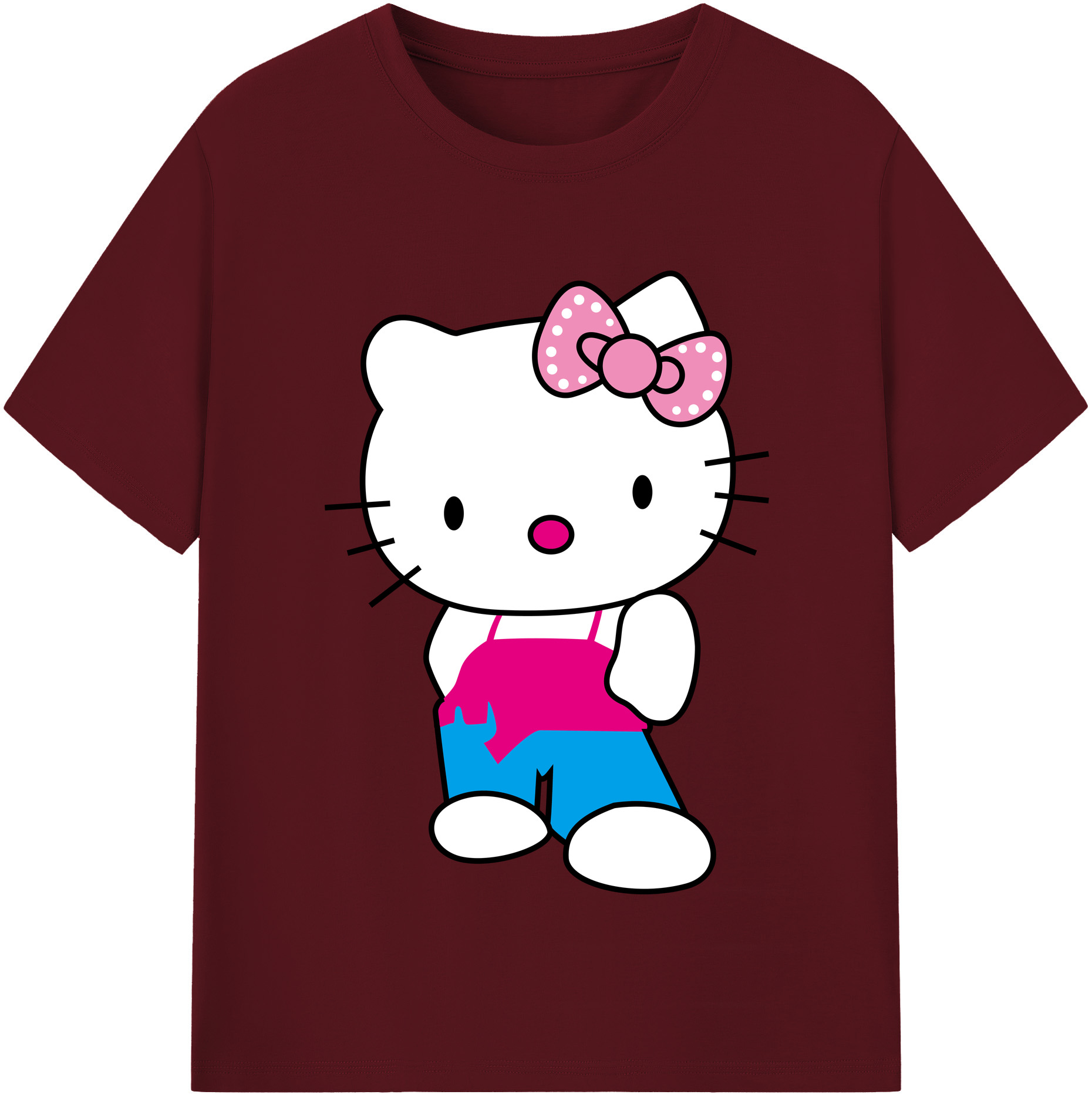 （画像用） Hello Kitty ハローキティ 綿100％半袖Tシャツ（フロントプリント）